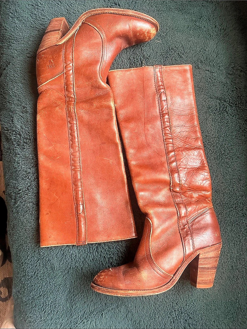 Frye Harness 12R Leather Heeled Boots US 7.5 B